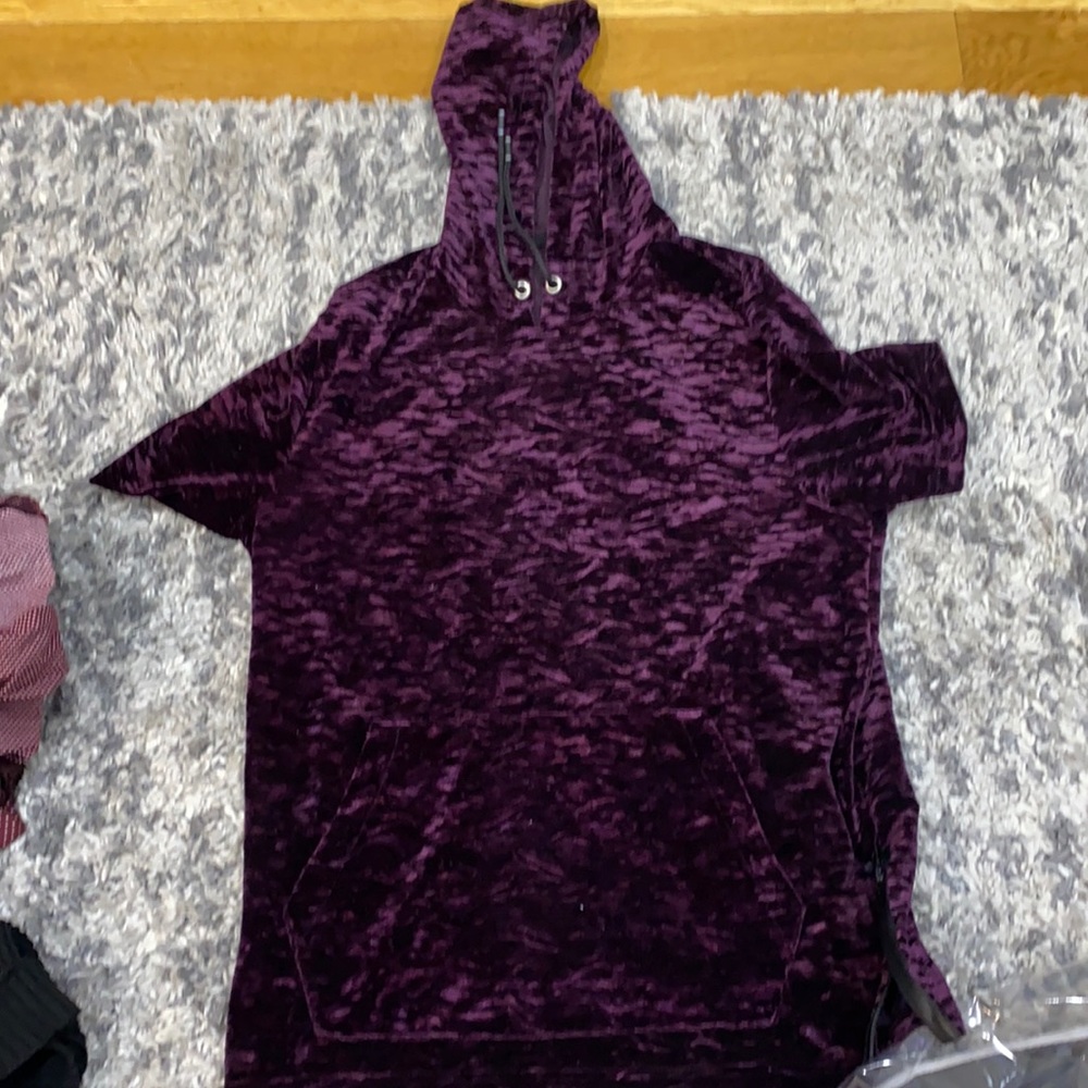 Purple Velvet short sleeve hoodie